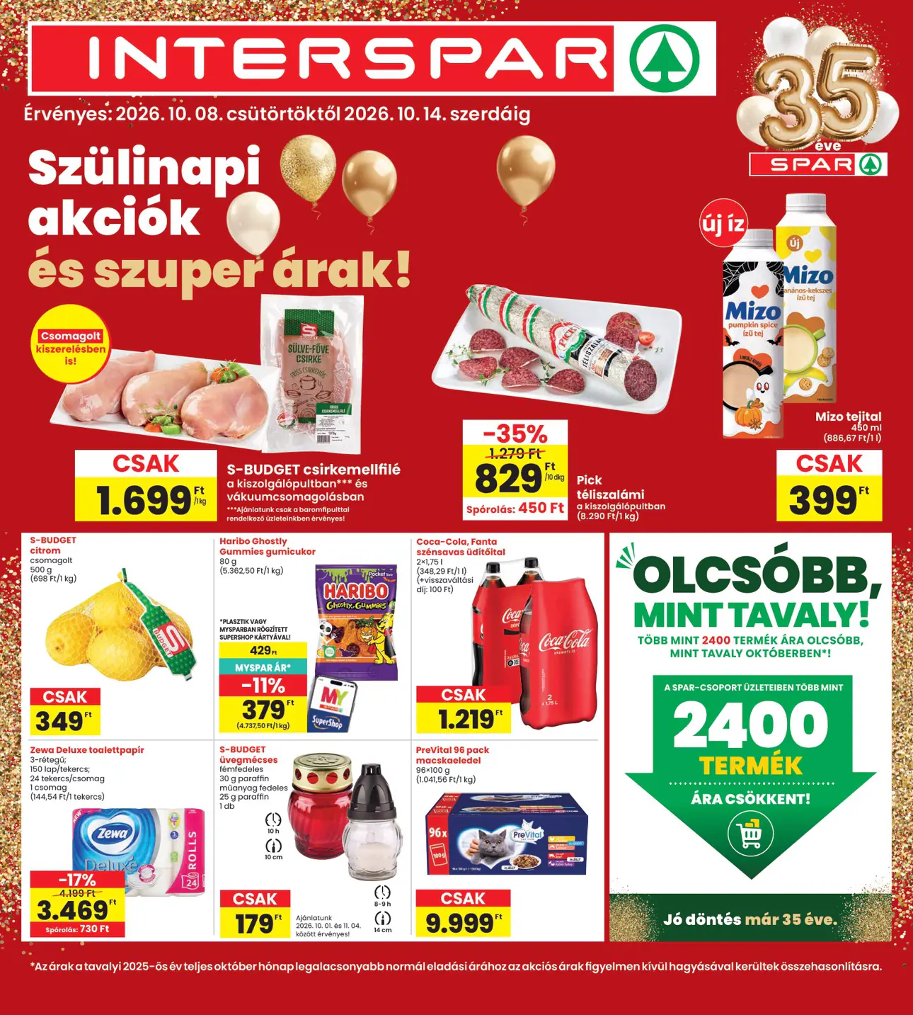 INTERSPAR szórólap, 1. oldal (okt. 8–14.)