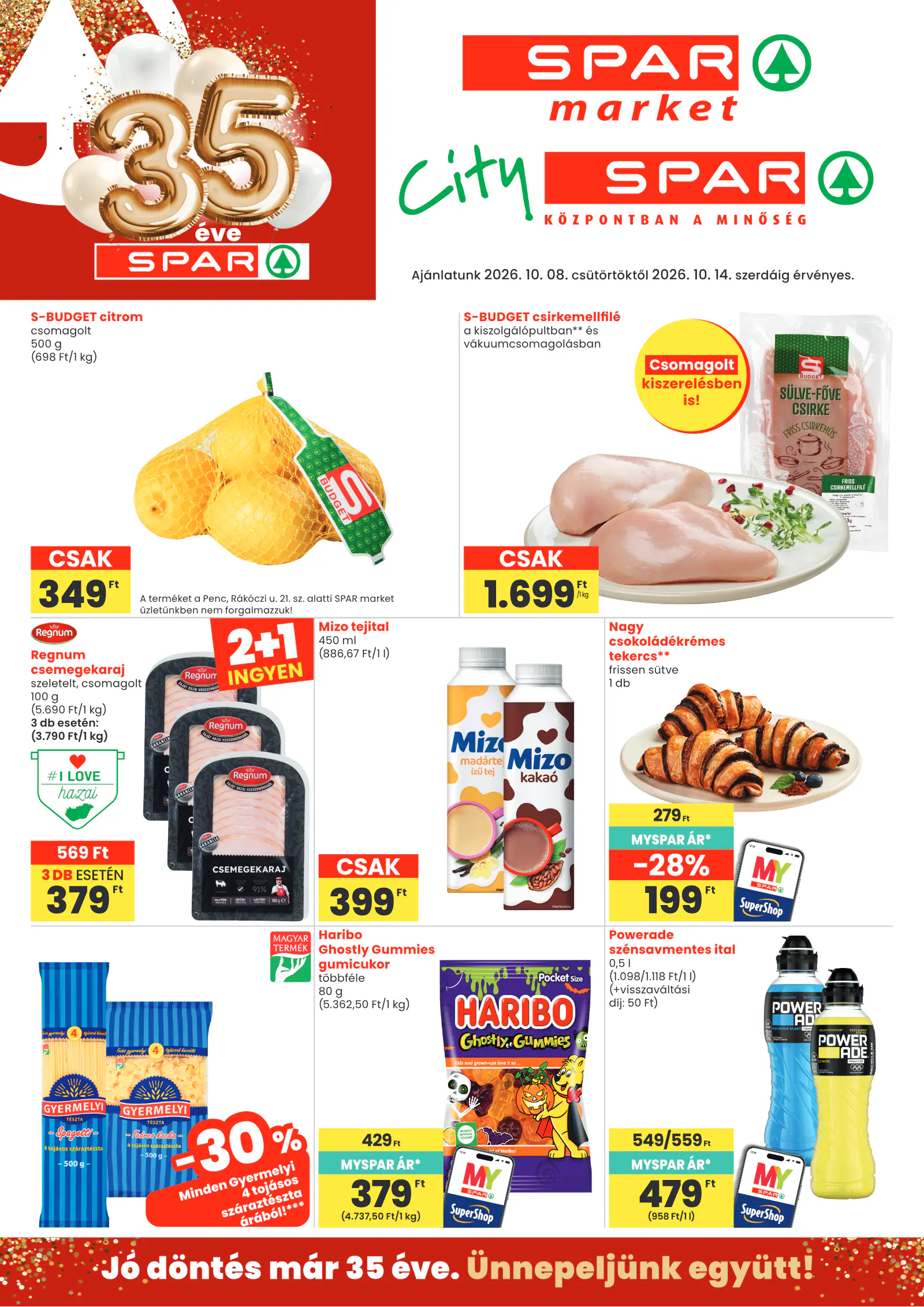 Spar market és City SPAR, 1. oldal (okt. 8–14.)
