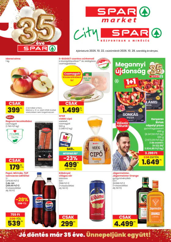 Spar market és City SPAR – okt. 22–28.