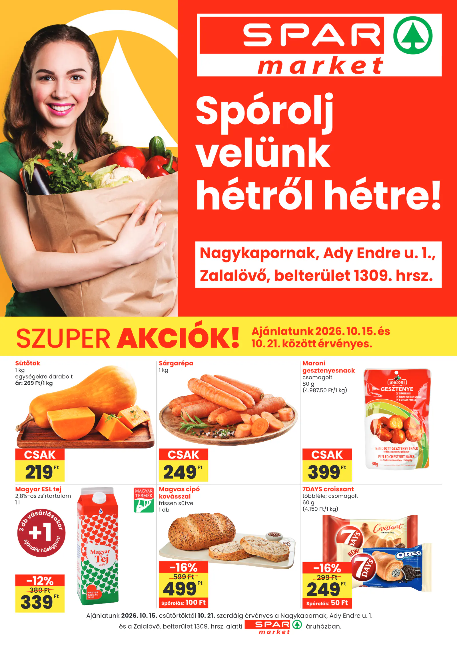 Spar market Nagykapornak, Zalalövő, 1. oldal (okt. 15-étől)