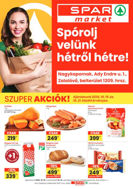 Spar market Nagykapornak, Zalalövő – okt. 15-étől