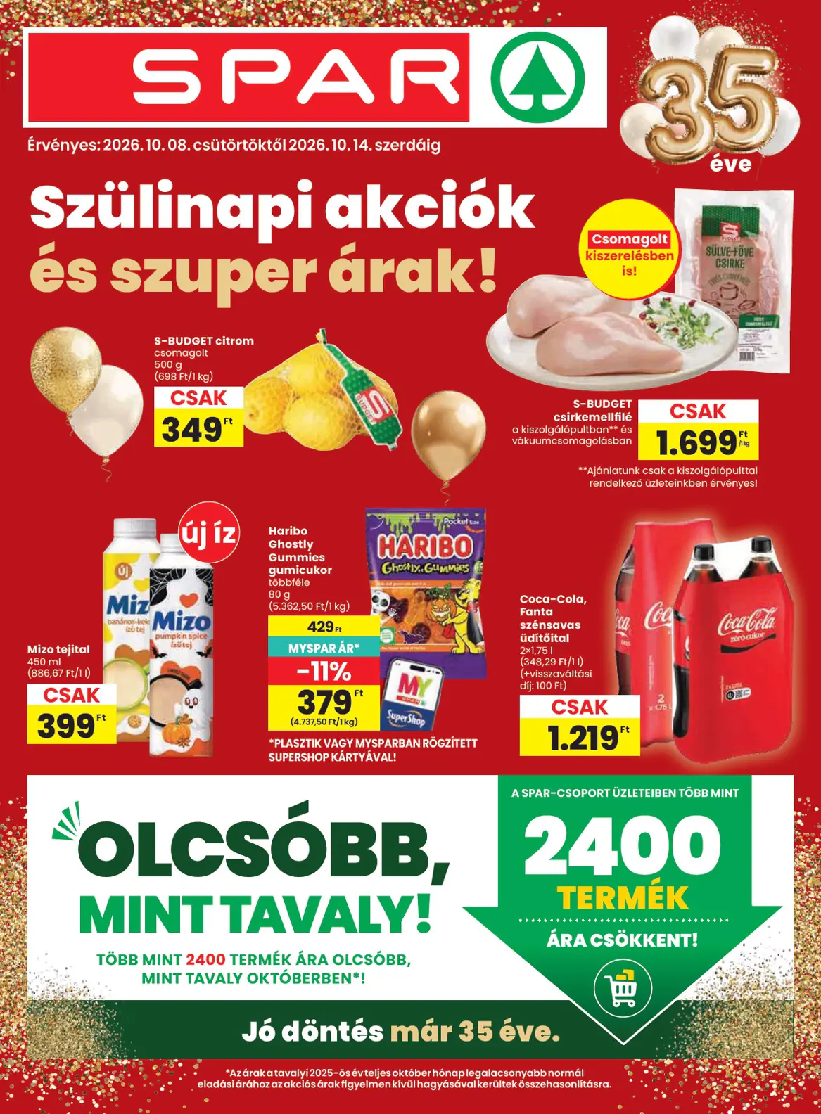 Spar szórólap, 1. oldal (okt. 8–14.)