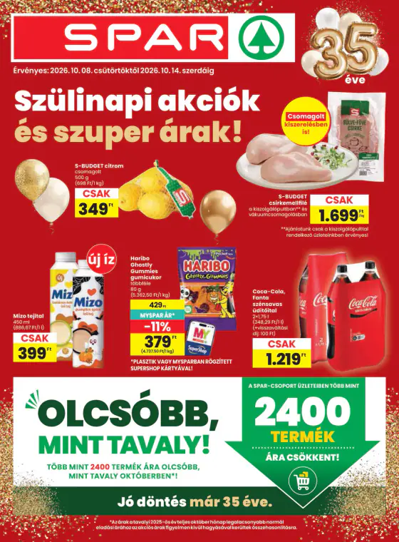Spar szórólap – okt. 8–14.