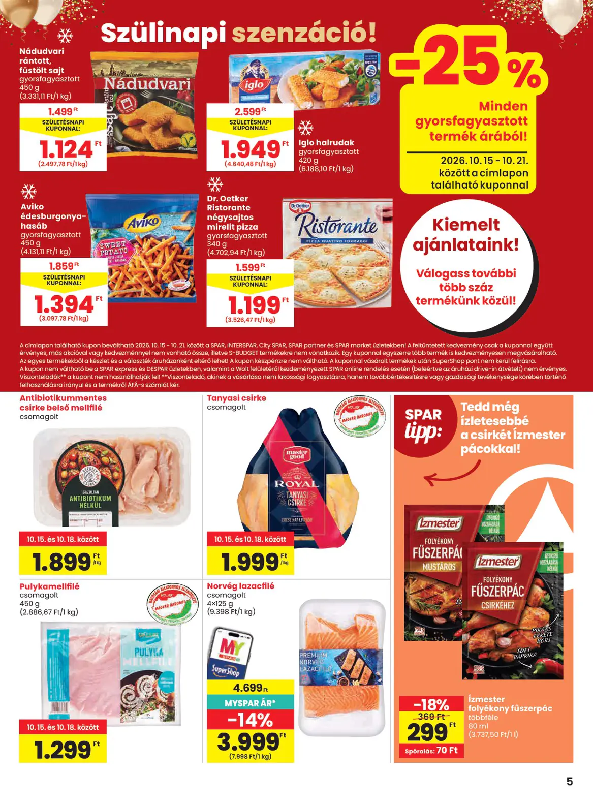Spar szórólap, 5. oldal (okt. 15–21.)