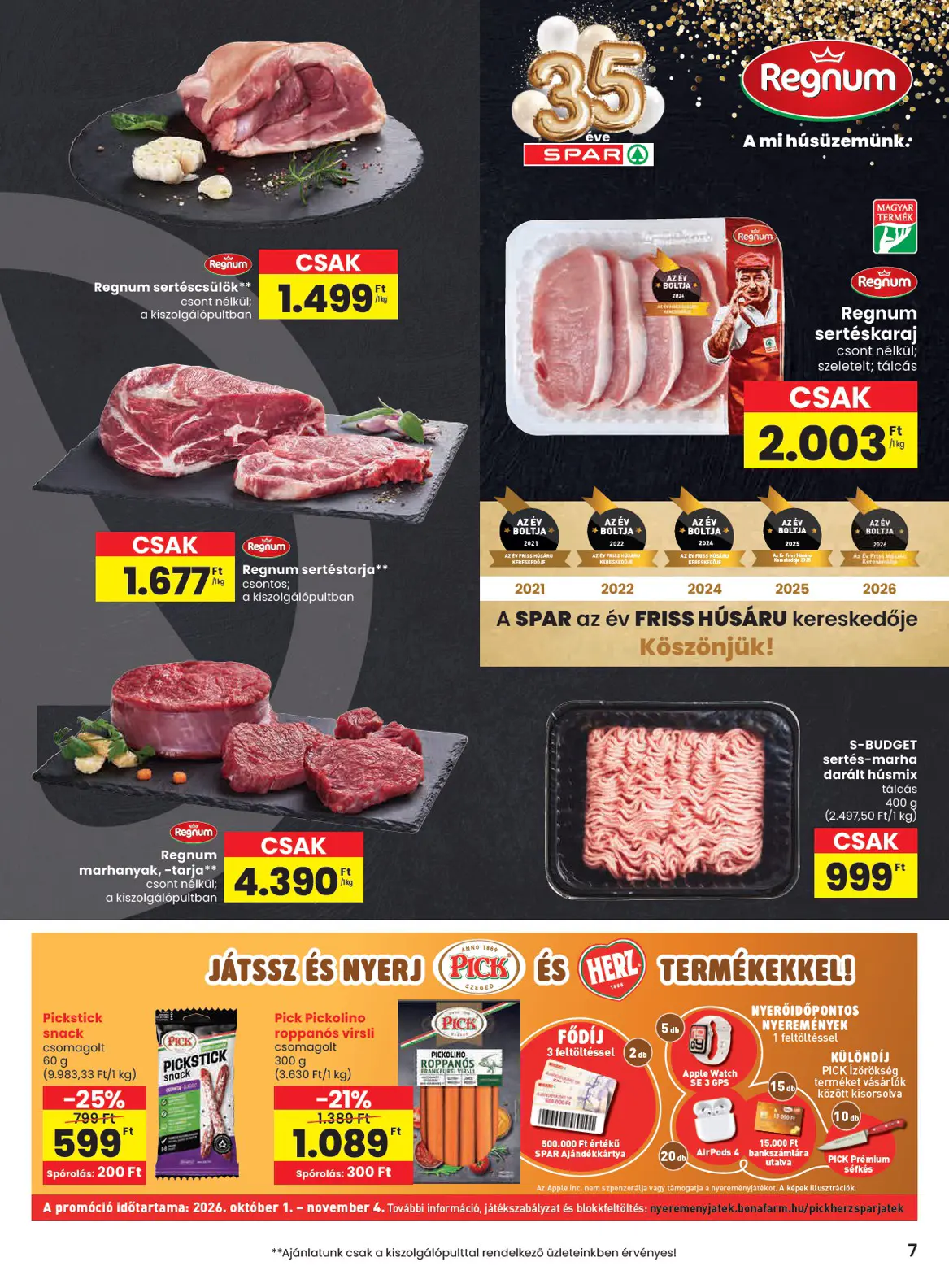 Spar szórólap, 7. oldal (okt. 29. – nov. 4.)