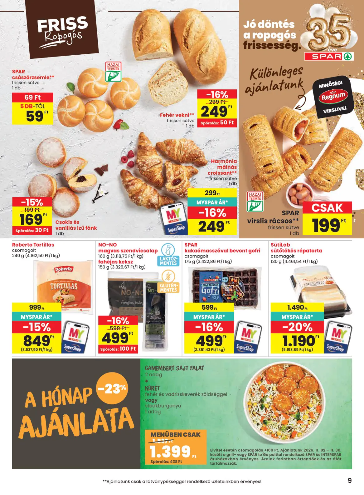 Spar szórólap, 9. oldal (okt. 29. – nov. 4.)