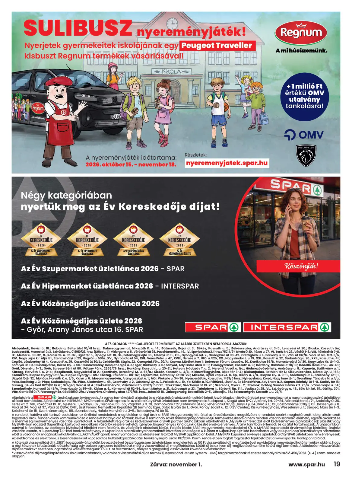 Spar szórólap, 19. oldal (okt. 29. – nov. 4.)