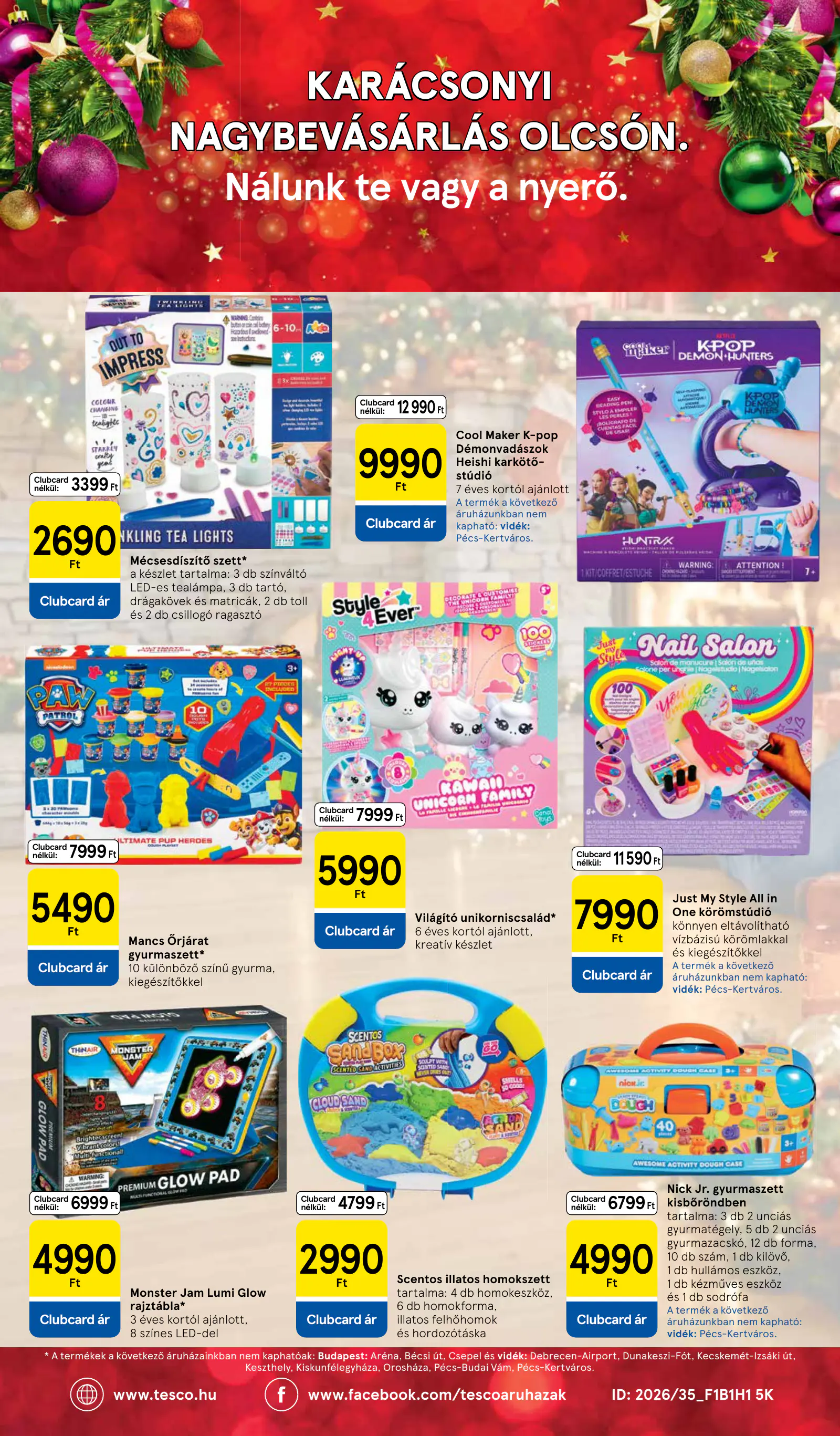 Tesco akciós újság, 32. oldal (okt. 28. – nov. 17.)