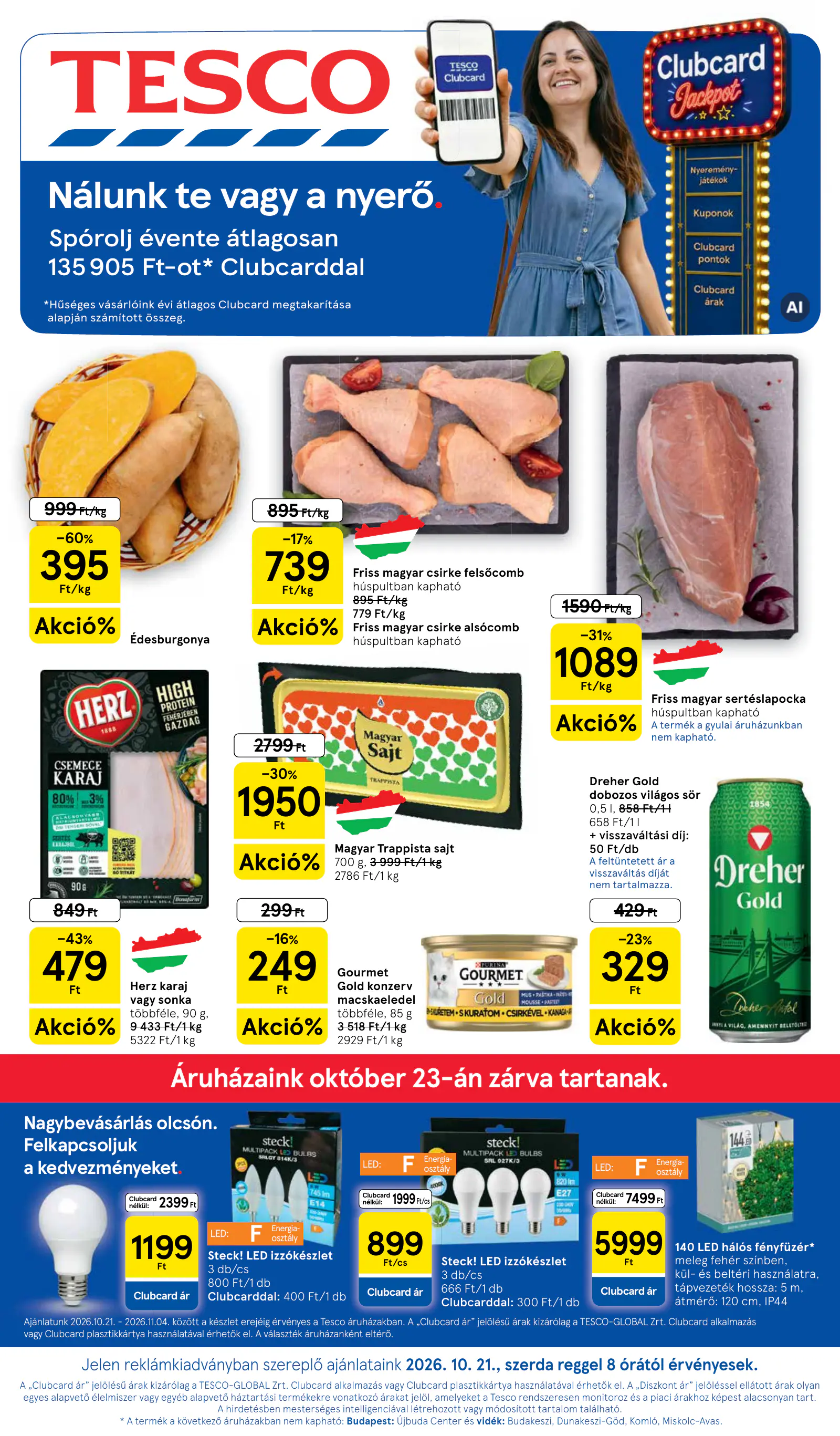 Tesco Hipermarket akciós újság, 1. oldal (okt. 21–28.)