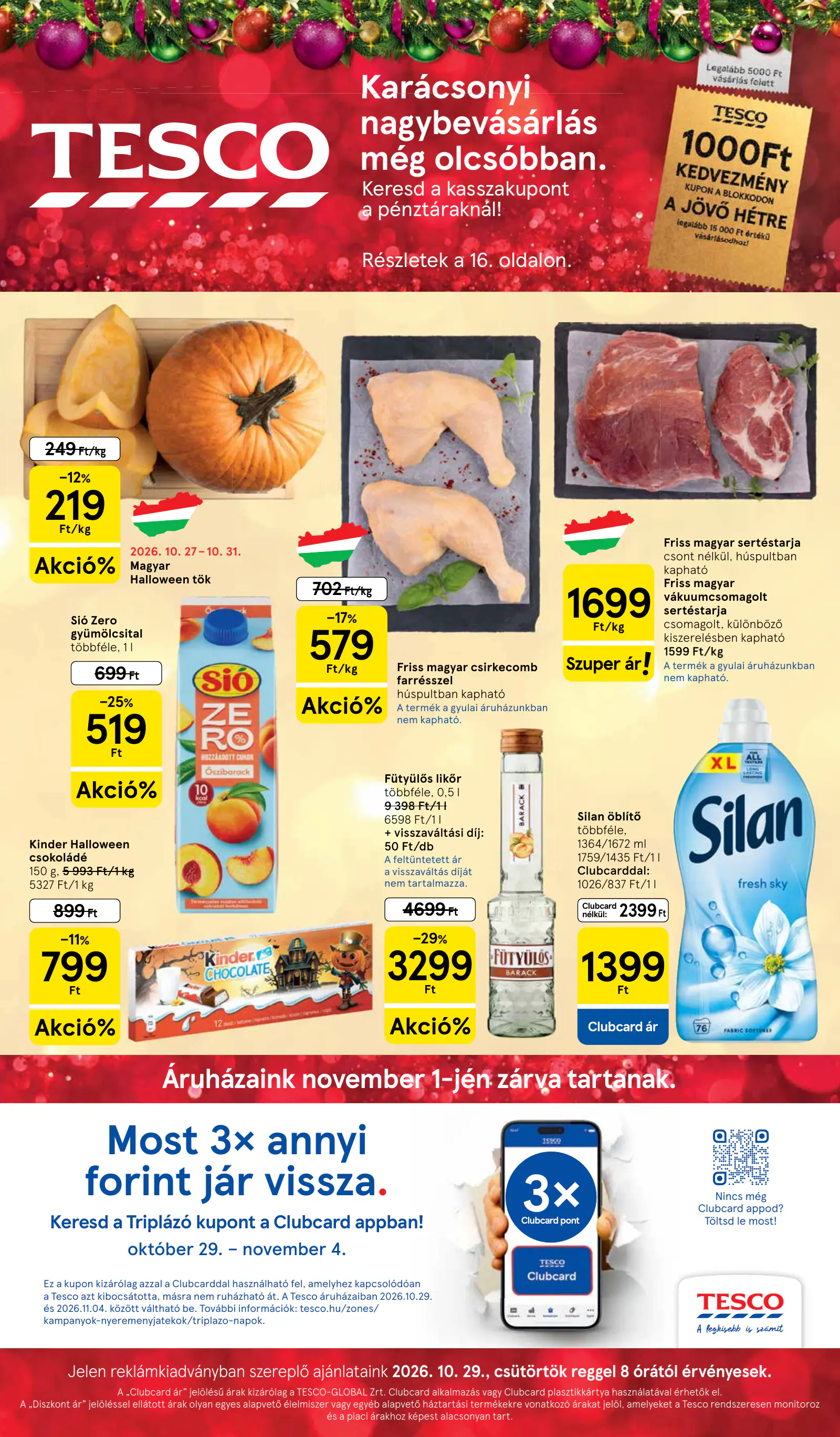 Tesco Hipermarket akciós újság, 1. oldal (okt. 29. – nov. 4.)