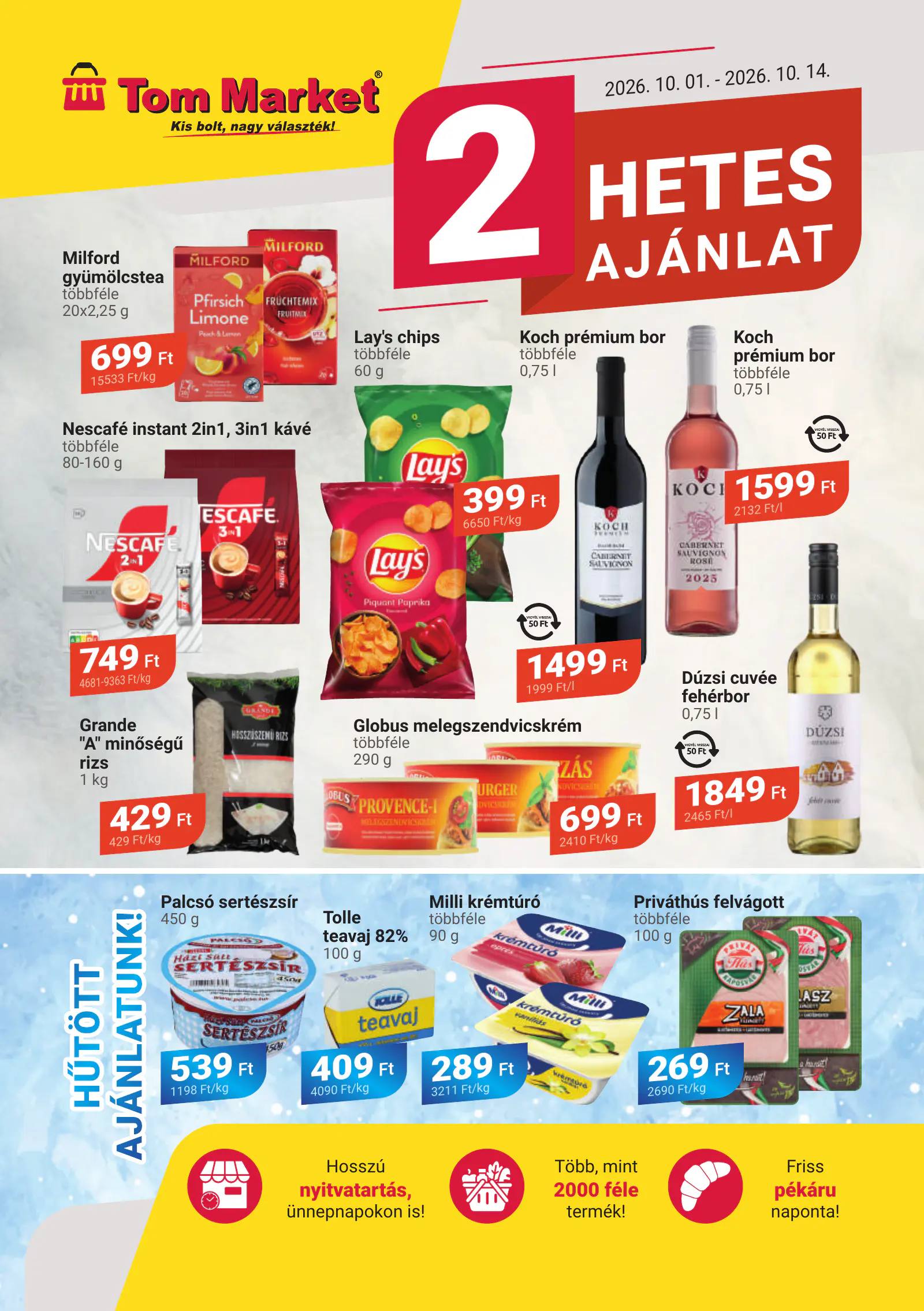 Tom Market akciós újság, 1. oldal (okt. 1–14.)