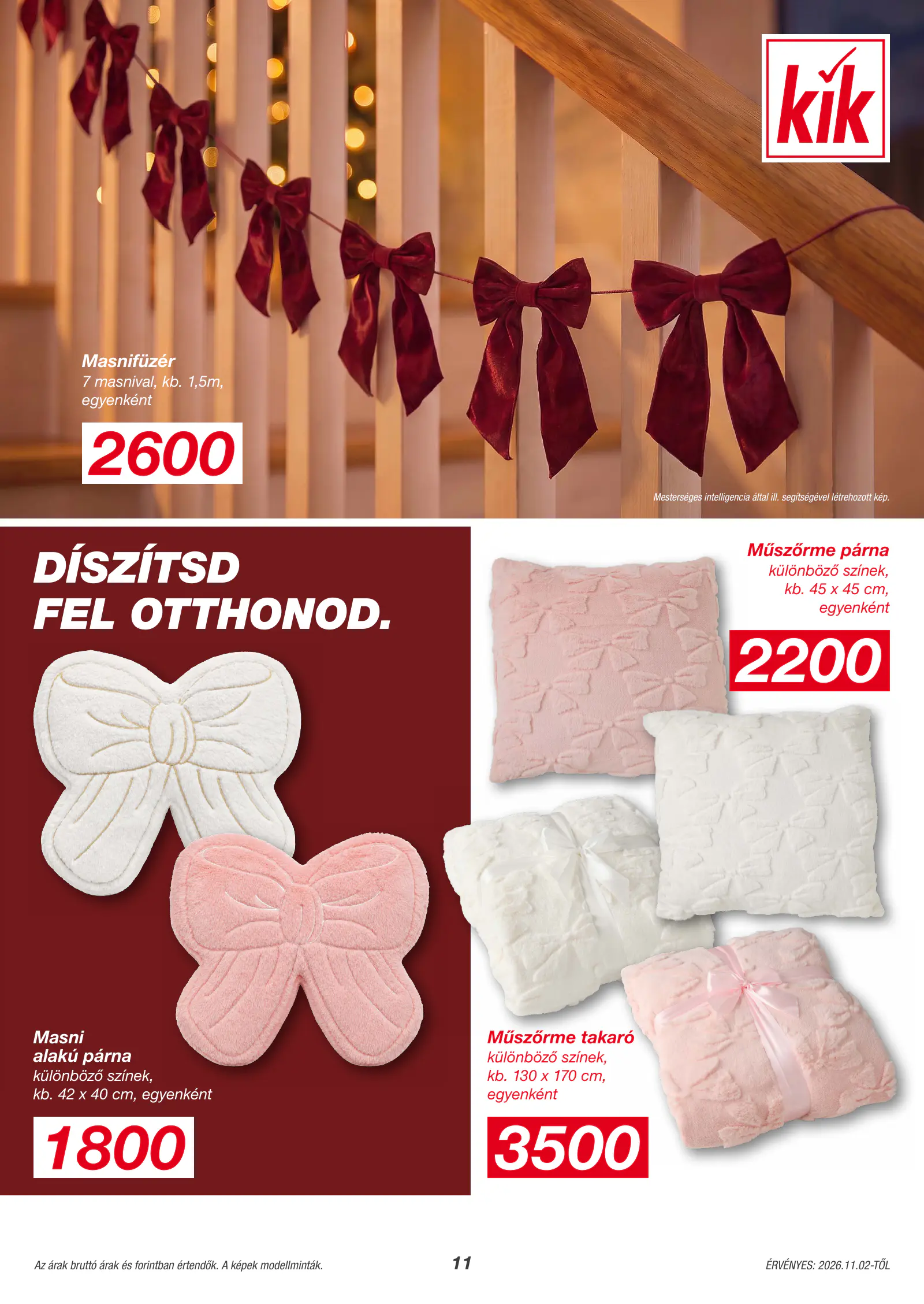 Kik Textil akciós újság, 11. oldal (nov. 2-ától)