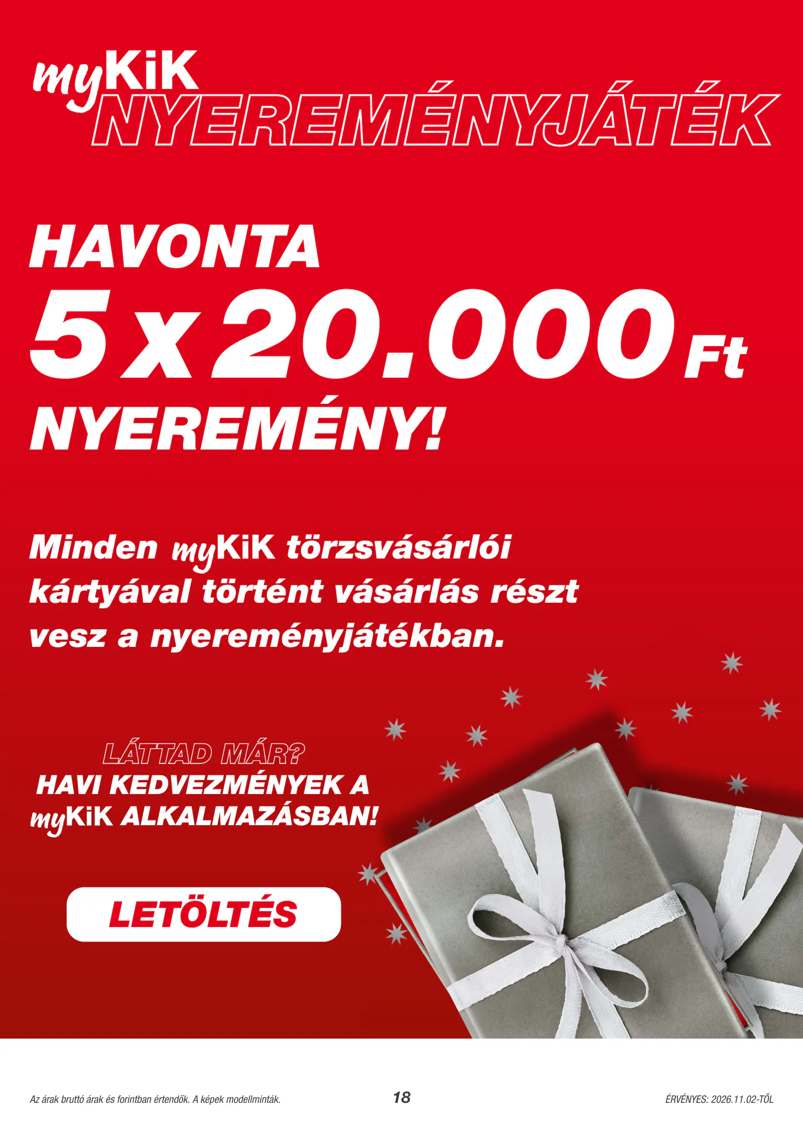Kik Textil akciós újság, 18. oldal (nov. 2-ától)