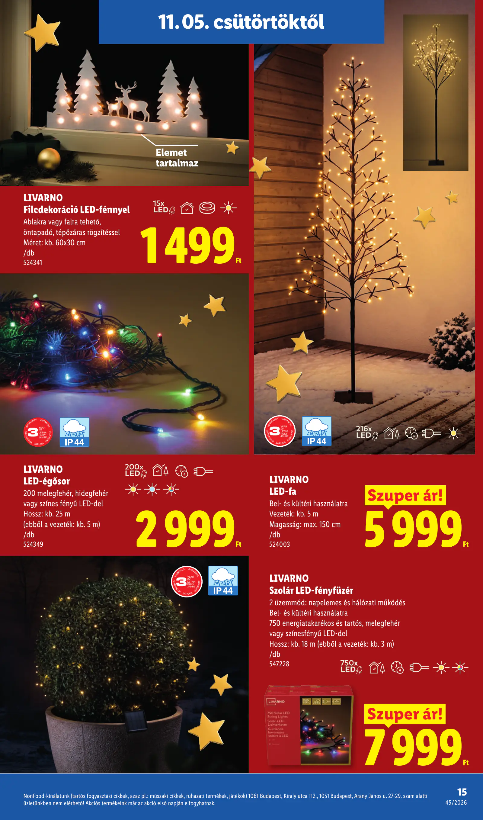 Lidl Dekoráció katalógus, 45. hét, 15. oldal (nov. 5–11.)