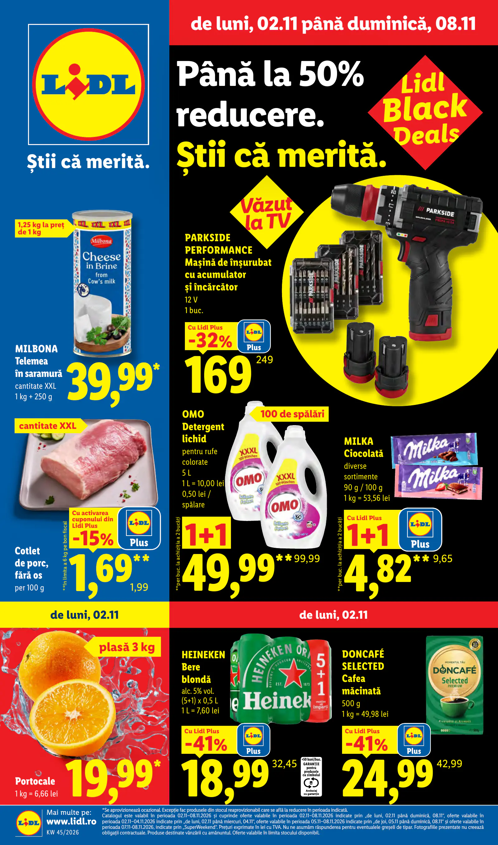 Lidl Románia Catalogul săptămânal, 1. oldal (nov. 2–8.)
