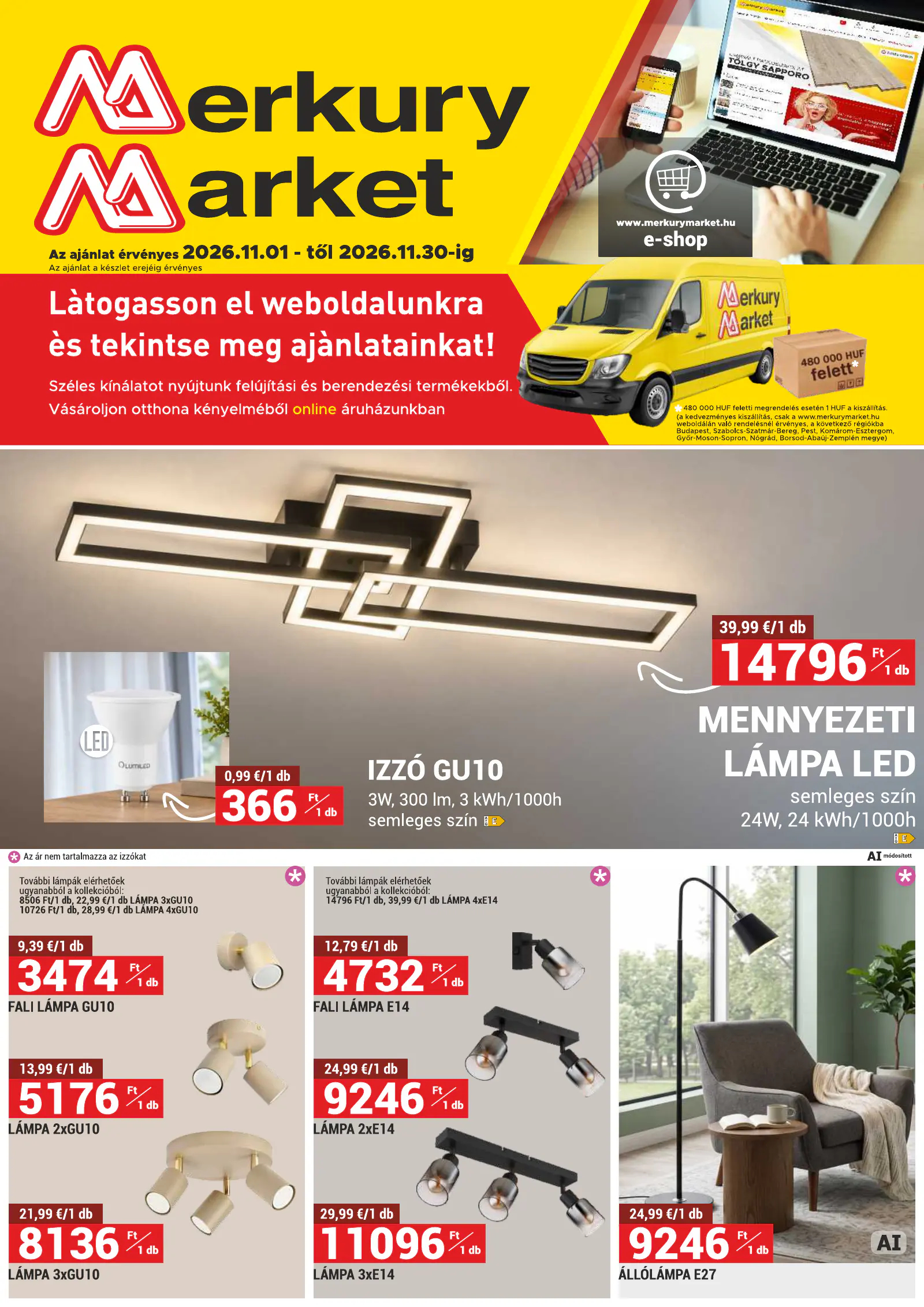Merkury Market szórólap, 1. oldal (nov. 1–30.)