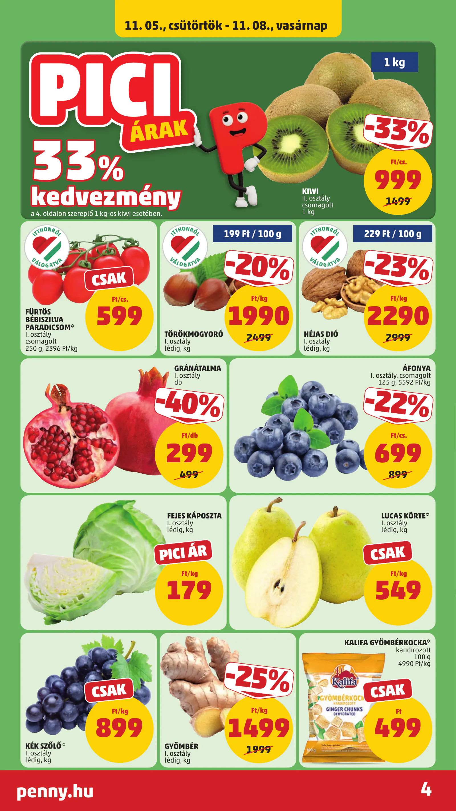 Penny Market 45. heti reklámújság, 4. oldal (nov. 5–8.)