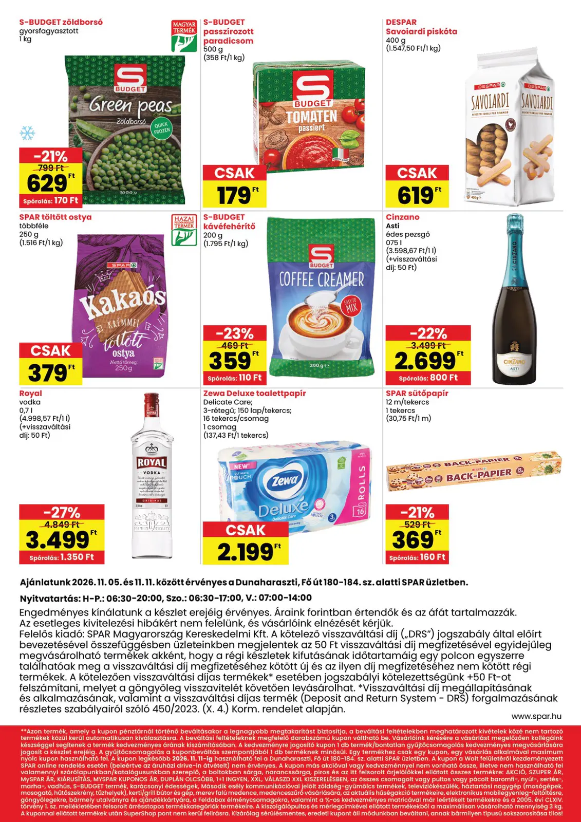 Spar Dunaharaszti, 2. oldal (nov. 5–11.)