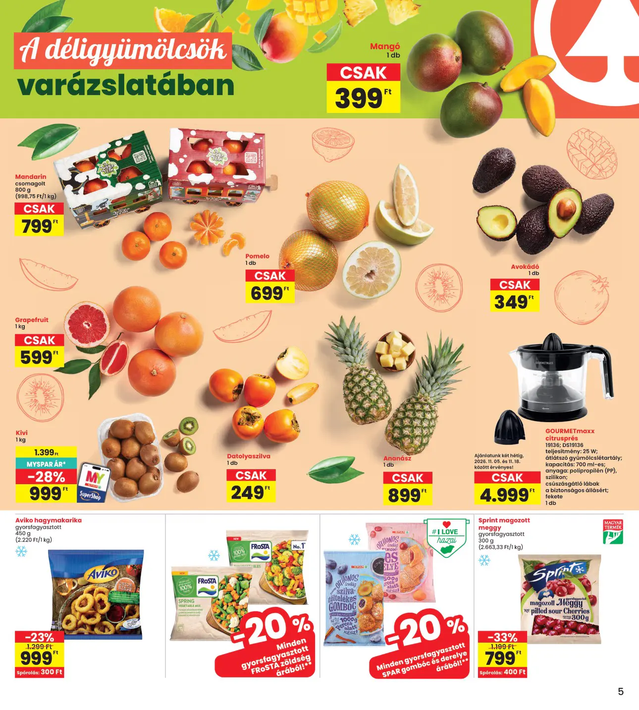 INTERSPAR szórólap, 5. oldal (nov. 5–11.)