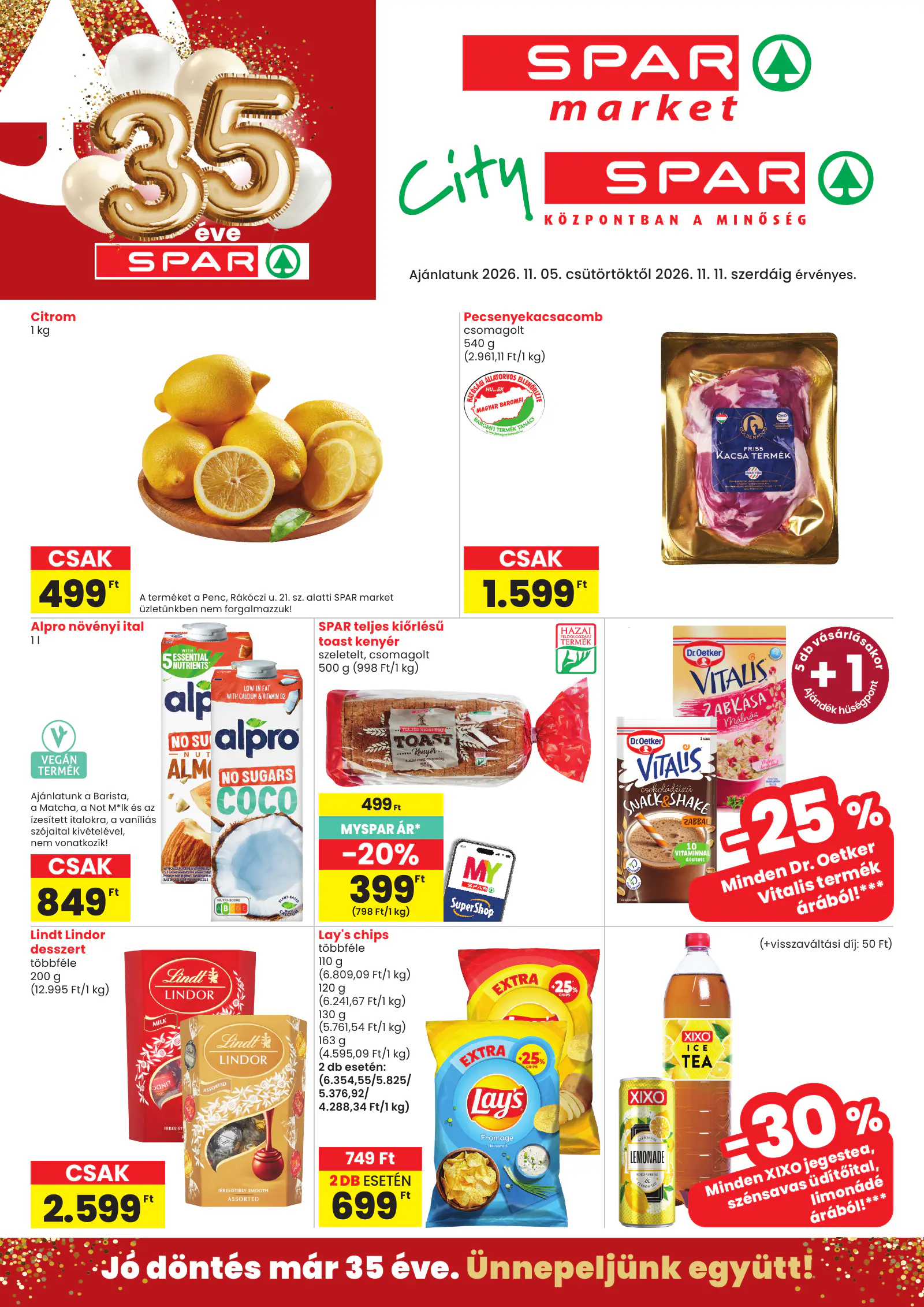 Spar market és City SPAR, 1. oldal (nov. 5–11.)