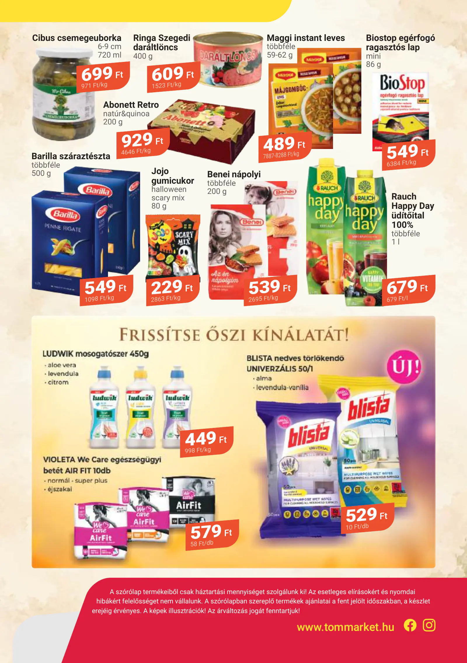 Tom Market akciós újság, 2. oldal (okt. 29. – nov. 11.)